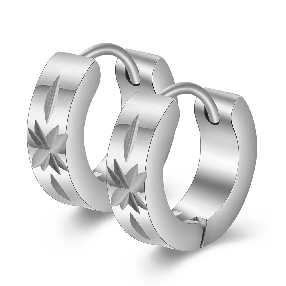Cute Hoop Earrings for Men Punk Stainless Steel Huggie Small 3 Colors | Украшения и аксессуары