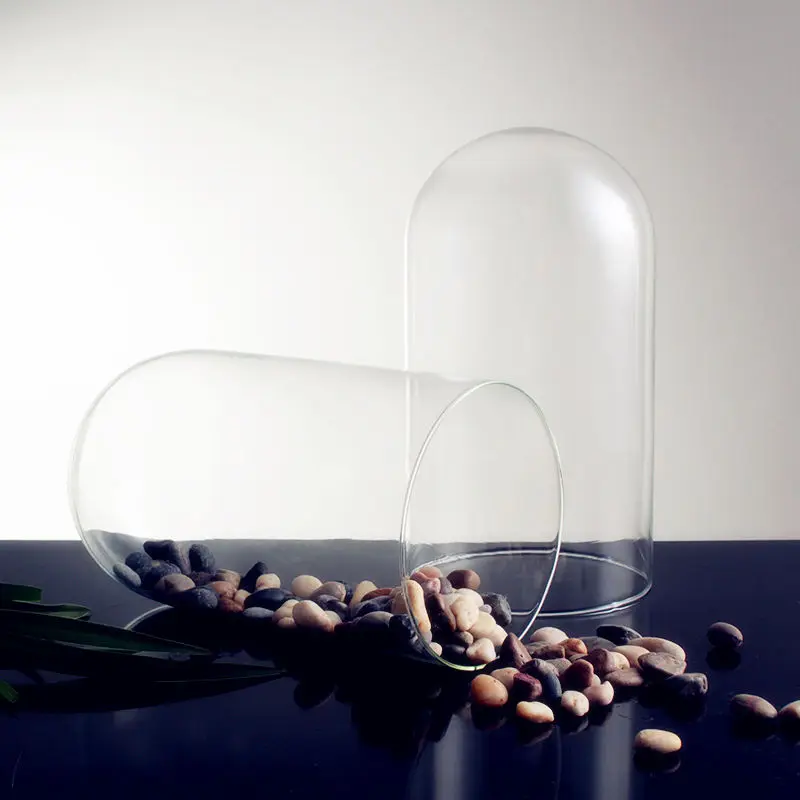 Стеклянная крышка колокольчика стеклянная с деревянной основой украшение для