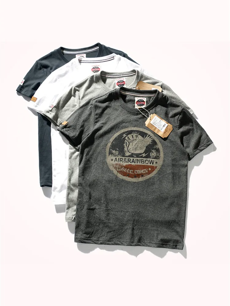 

2020 New Men's Short Sleeve O-neck Printed T-shirt 100% Cotton Loose Frosted Summer Men's Large Size T-shirt Fashion Brand Top