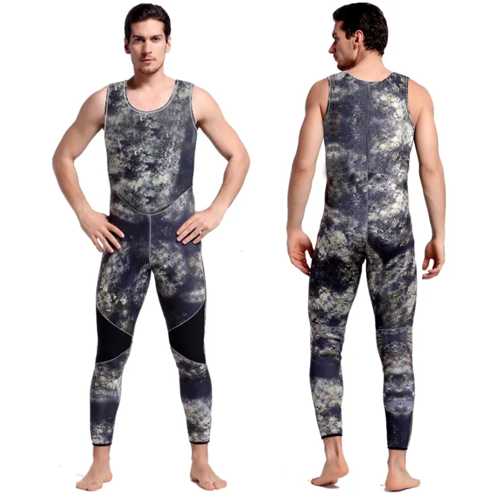 Камуфляжный неопреновый гидрокостюм SBART 3 мм для дайвинга полный комплект мужчин