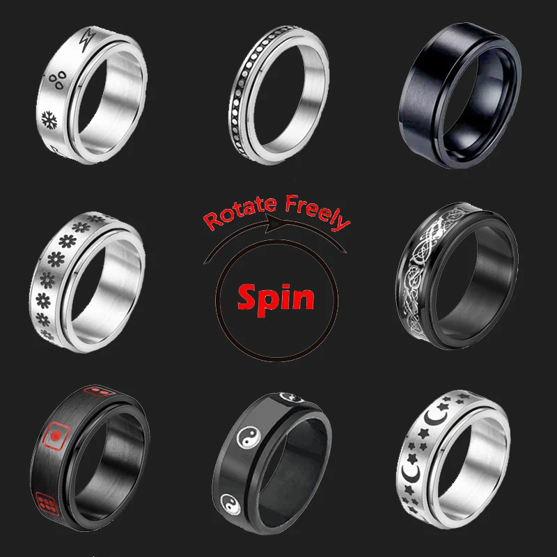 Кольцо-Спиннер из нержавеющей стали для женщин и мужчин | Украшения аксессуары