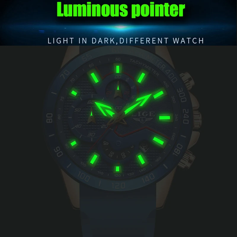 LIGE новые модные золотые часы мужские Топ бренд Роскошные Спортивные Часы