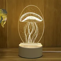 Creative 3D Night Lamp Acrylic Desktop Light Night Light Boys Girls Holiday Decorative Night Lamp Bedroom Bedside Table Lamp 20#