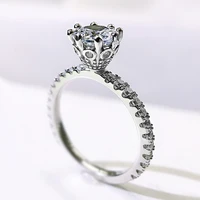 925 sterling silver classic retro 1 carat ring top quality 5a zircon rings for women wedding party girl friend gift fine jewelry