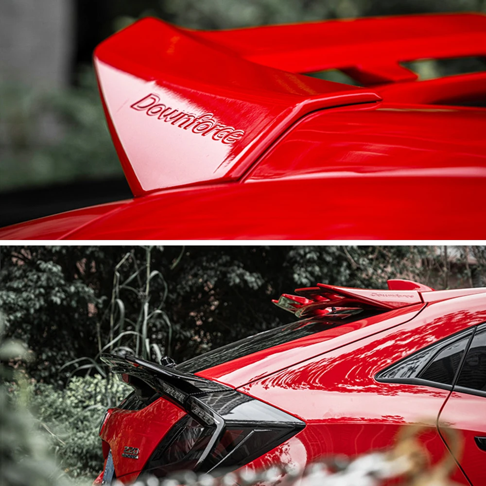 2pcs for honda civic hatchback top spoiler yofer rear wing abs trim body kit racing tuning part fk7 accessories 2020 2021 free global shipping