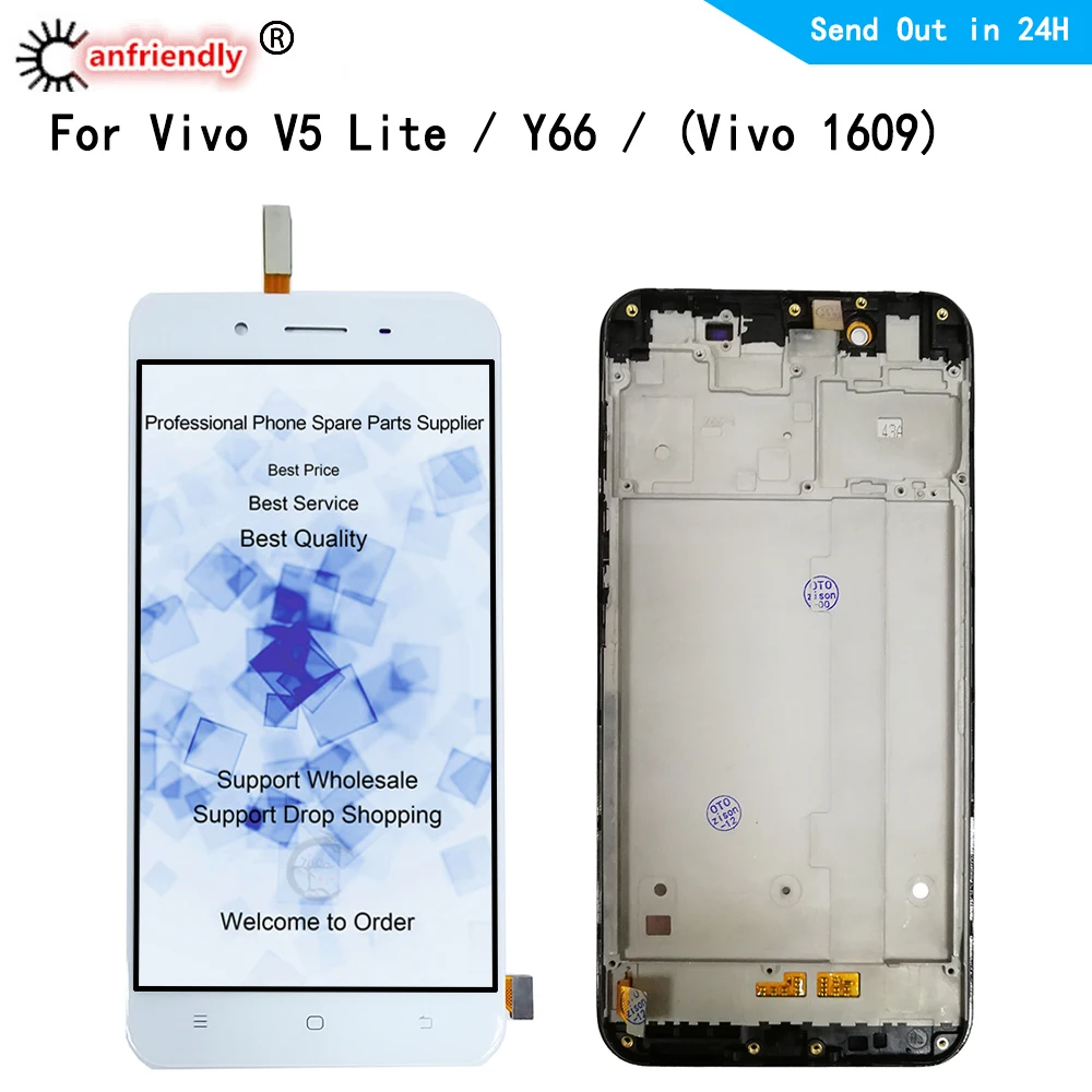 Pantalla LCD para vivo V5 Lite (vivo 1609) 1906, m&oacute;dulo digitalizador de Sensor de pantalla t&aacute;ctil con montaje de marco para Vivo Y66-0