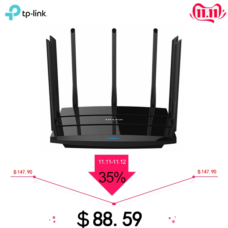 TP LINK WDR8500 Roteador беспроводной Wifi роутер 2,4G/5 GHz двухдиапазонный гигабитный 2200 Мбит/с TP-Link TL-WDR8500 Wi-Fi ретранслятор 7 антенн