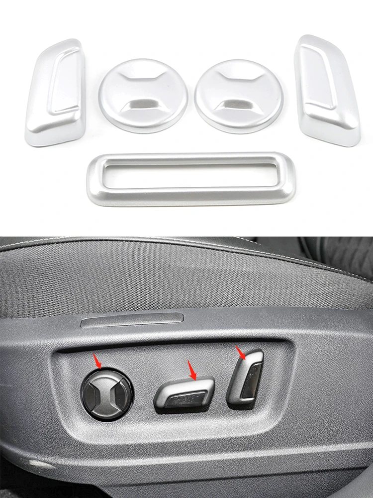 

For Skoda Karoq 2018 2019 2020 Interior Seat Adjustment Trim Cover Frame Decoration Mouldings Chrome Car Accessories
