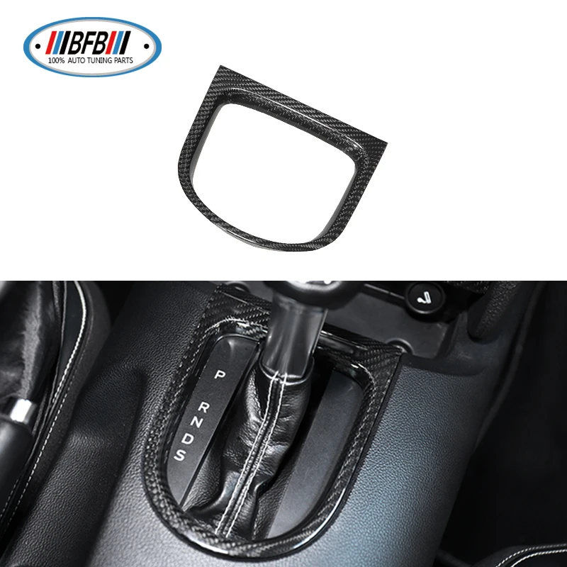 

Fit for Mustang 2015-2017 1pcs high fitment Real Dry Carbon Interior Gear Shfit Knob control surrounds frame Panel Trim