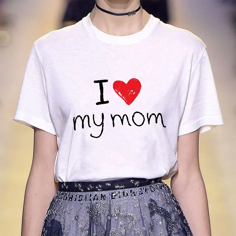 Футболка на день матери футболка с надписью Super Mom Love одежда для мам и мальчиков в