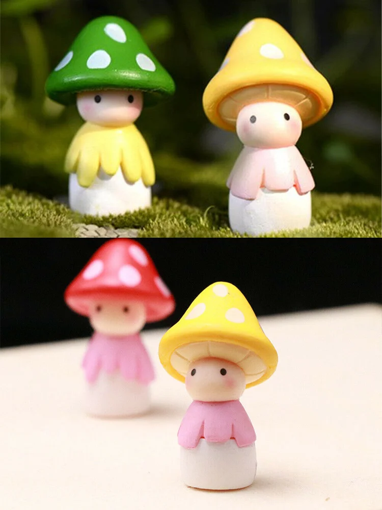 

Small Mushroom Dolls Miniature Garden Micro Landscape Ornament Decoration DIY