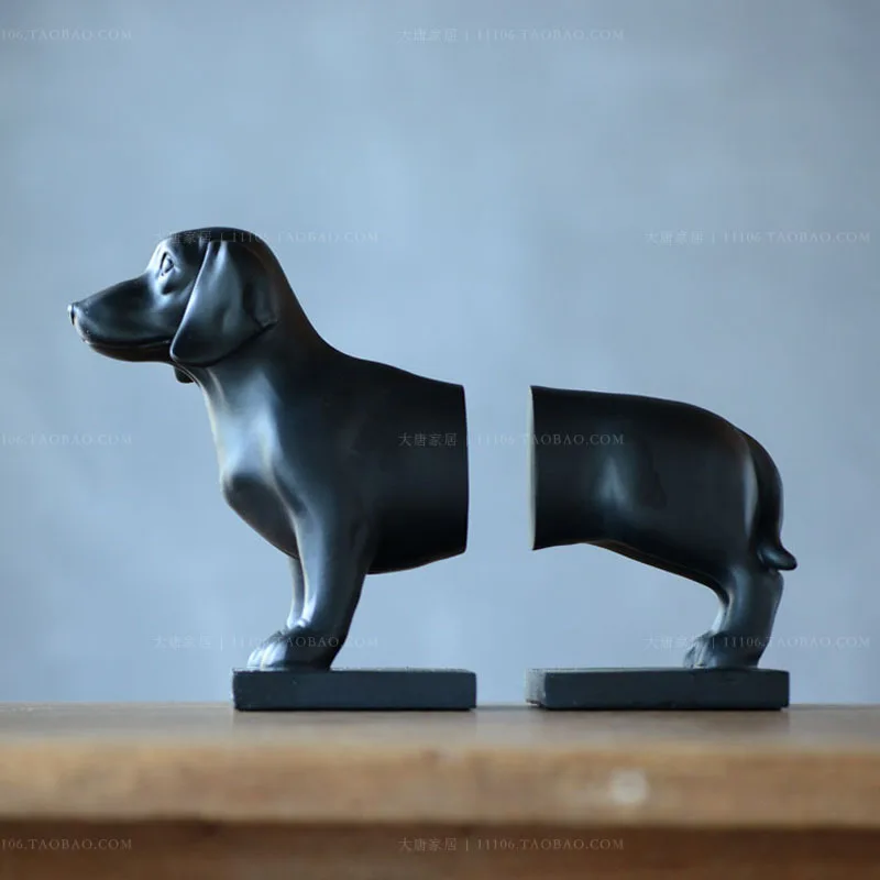 

totem Resin Home A ecoration gift Porcelain quality resin home decoration Chiens Dog gwynne dachshund bookend book end bookend
