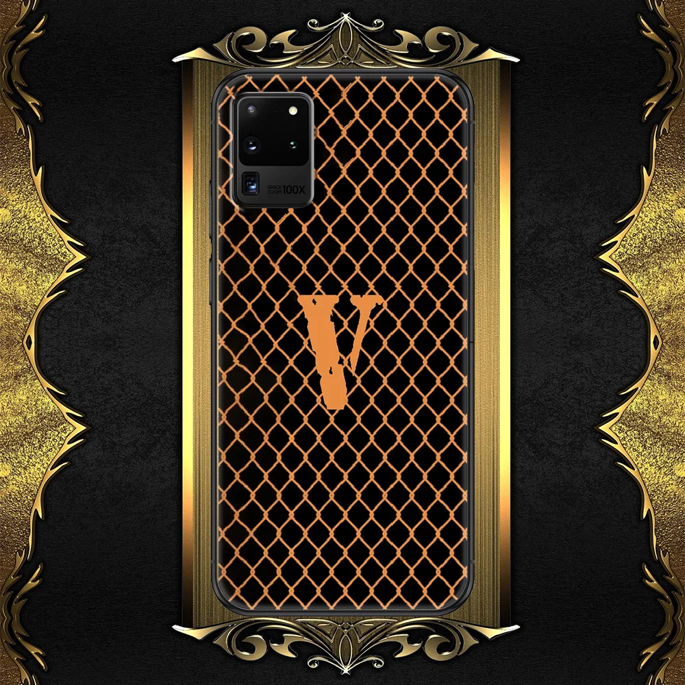 

Fashion Brand vlones-compatible Phone case For Samsung Galaxy Note 4 8 9 10 20 S8 S9 S10 S10E S20 Plus UITRA Ultra black trend