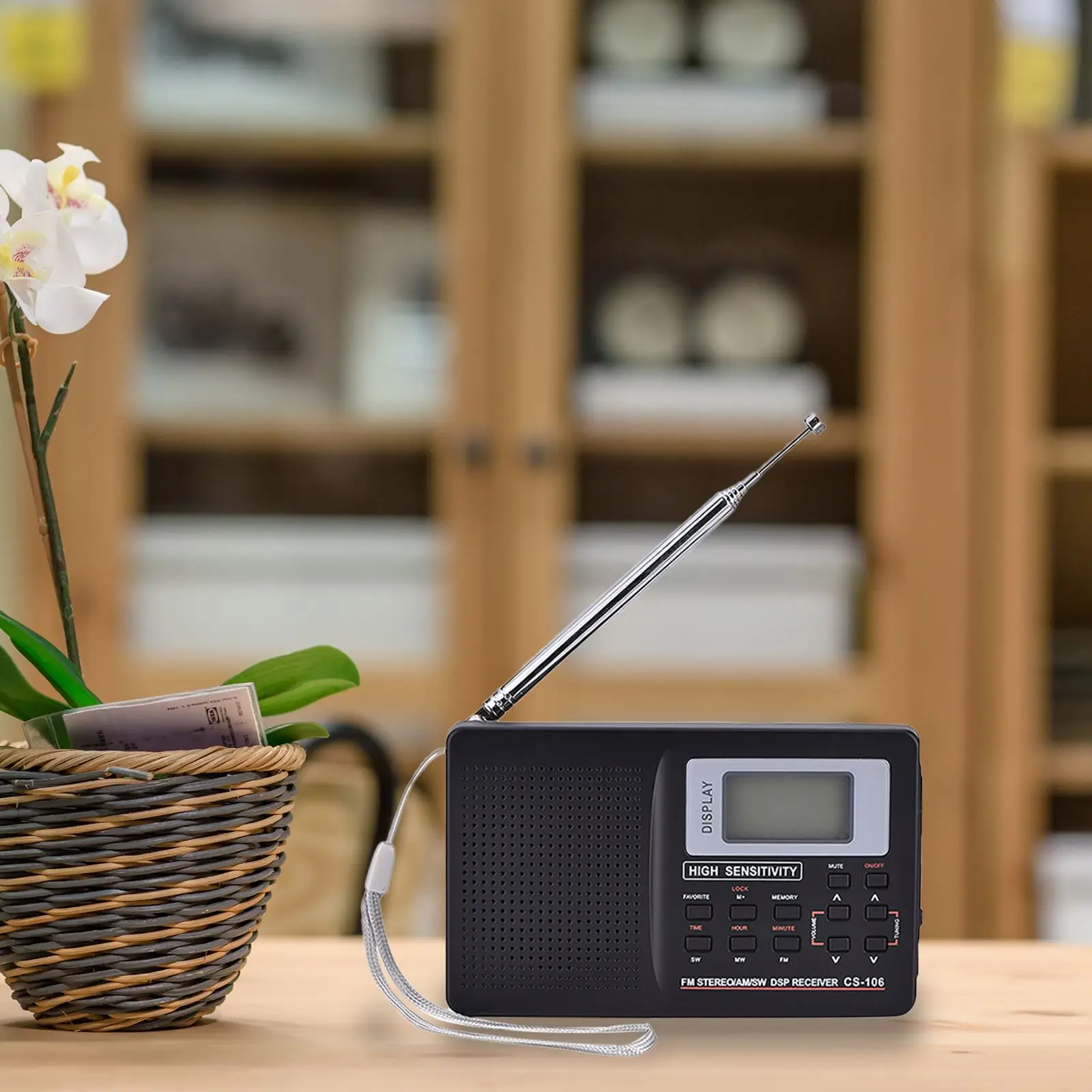Портативный цифровой радиоприемник FM/AM/SW/LW/TV Высокочувствительный для дома отеля