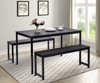 modern dining room furniture set of 3 pieces one table and two benches