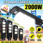 Уличный светильник на солнечной батарее с датчиком движения, 2000 Вт, светодиодов