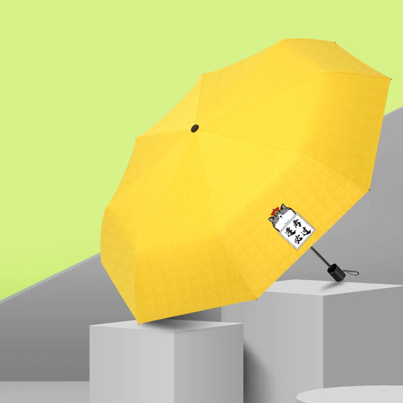 Летний солнцезащитный Зонт от дождя для женщин складной зонтик черный покрытие