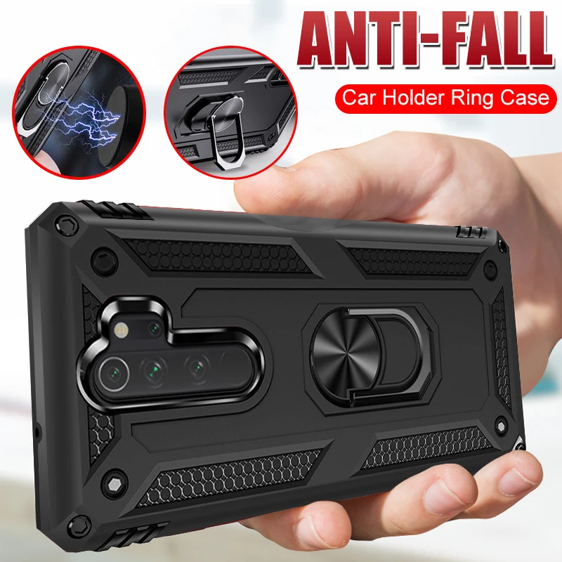 Роскошный бронированный чехол с магнитным металлическим кольцом для Xiaomi Redmi Note 7 8