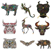 iron on transfer for clothing thermo stickers for punk clothes diy colorful animals appliques for textile vinyl stripes rock c
