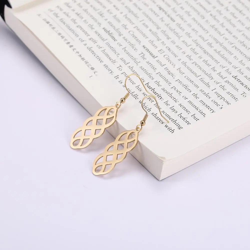 Sipuris Celtic Knot Long Drop Earrings Stainless Steel Irregular Geometric Dangle Women Retro Personality Ear Jewelry | Украшения и
