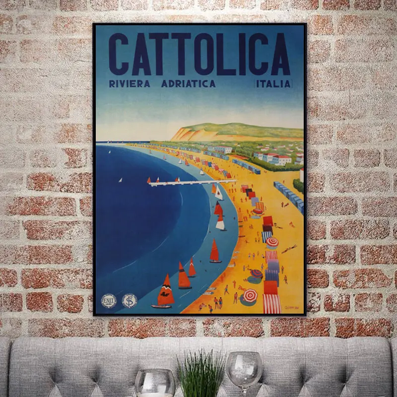 Винтажный постер для пляжа серфинга путешествий кадиз классические картины на