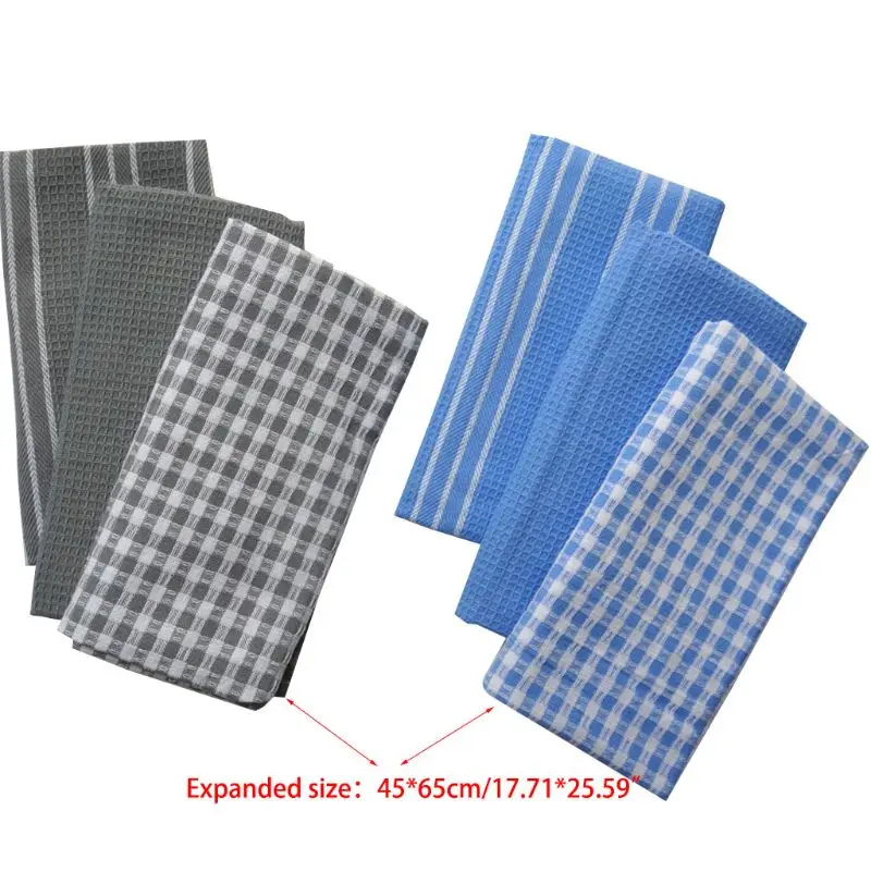 

Cotton Dish Cloth Plaid pano de prato Eco-Friendly Kitchen Towel Bulk Tea Towel W3JA