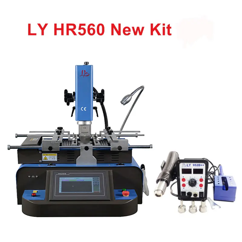 

LY HR560 BGA Rework Station kit 3 zones Separated 4800W with external solder station hot air blower 650W iron 60W 220V