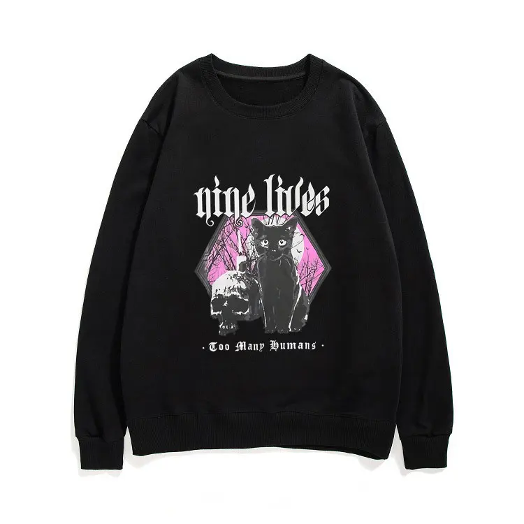 

Fashion Cat Print Sweatshirt Pullover Tops Unisex Sweatshirts Long Sleeve Sportswear Men Casual Loose Pullovers Women Tracksuit