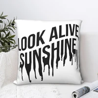 black drip text square pillowcase cushion cover spoof home decorative polyester pillow case for car simple 4545cm
