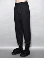 mens yamamoto style fashion korean version loose pleated casual pants urban youth style loose large size nine pants