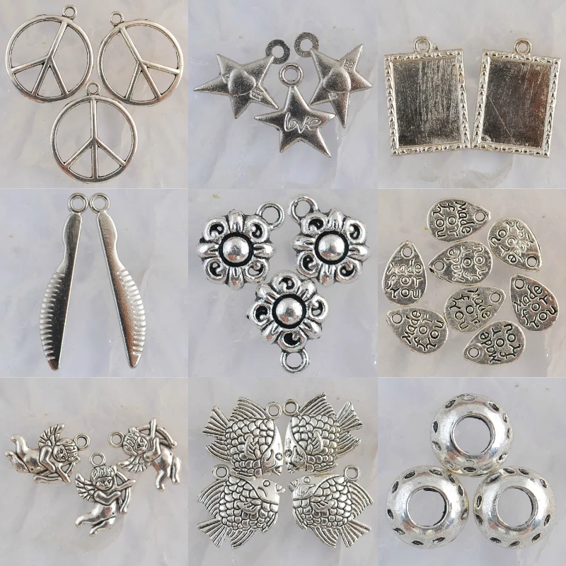 

Alloy Metal Tibetan Silver Color Pattern Pendant Settings Frame Connector Spacer Beads Design Charms Accessories Translation Diy