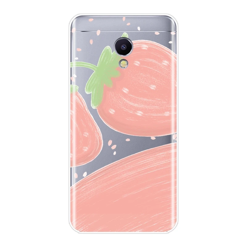 Чехол для телефона Meizu M2 M3 M3S M5 M5C M5S M6 M6S M6T мягкий силиконовый розовый плоды