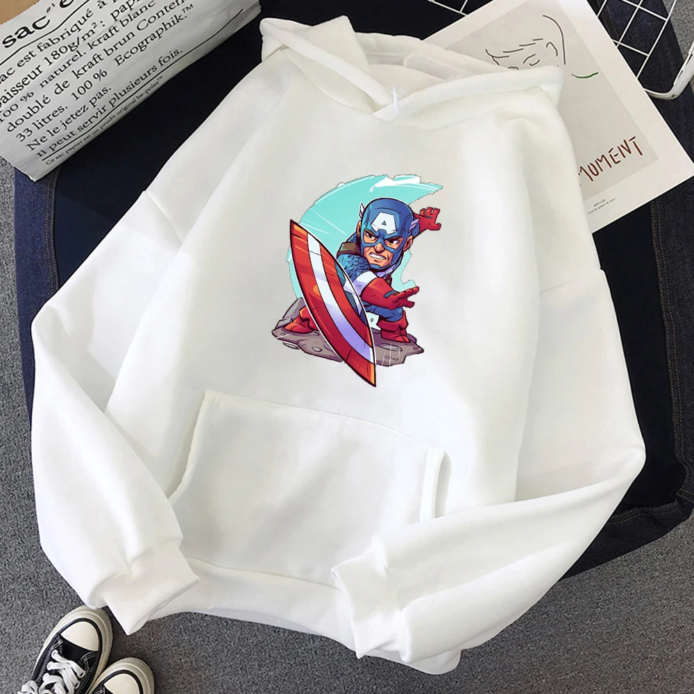 

2022 New Captain America Iron Man Hoodie Casual Cotton Men's Marvel Superhero Cartoon Sweater Fall Fleece Hoodie
