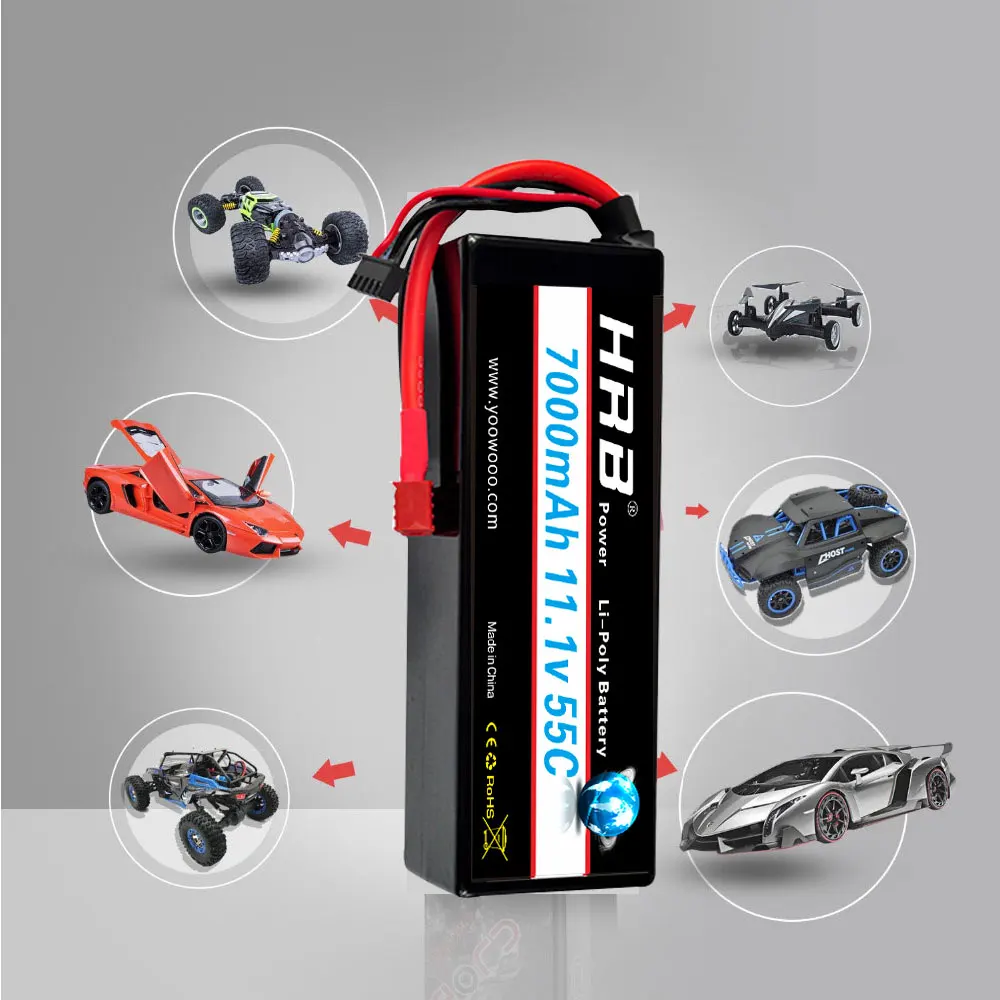 аккумулятор hrb rc lipo 3s 111 в 6000 мач 7000 мач 55