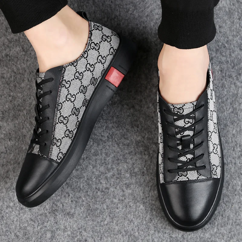 

Кроссовки мужские кожаные, роскошная повседневная обувь, дышащие спортивные брендовые люксовые, черные