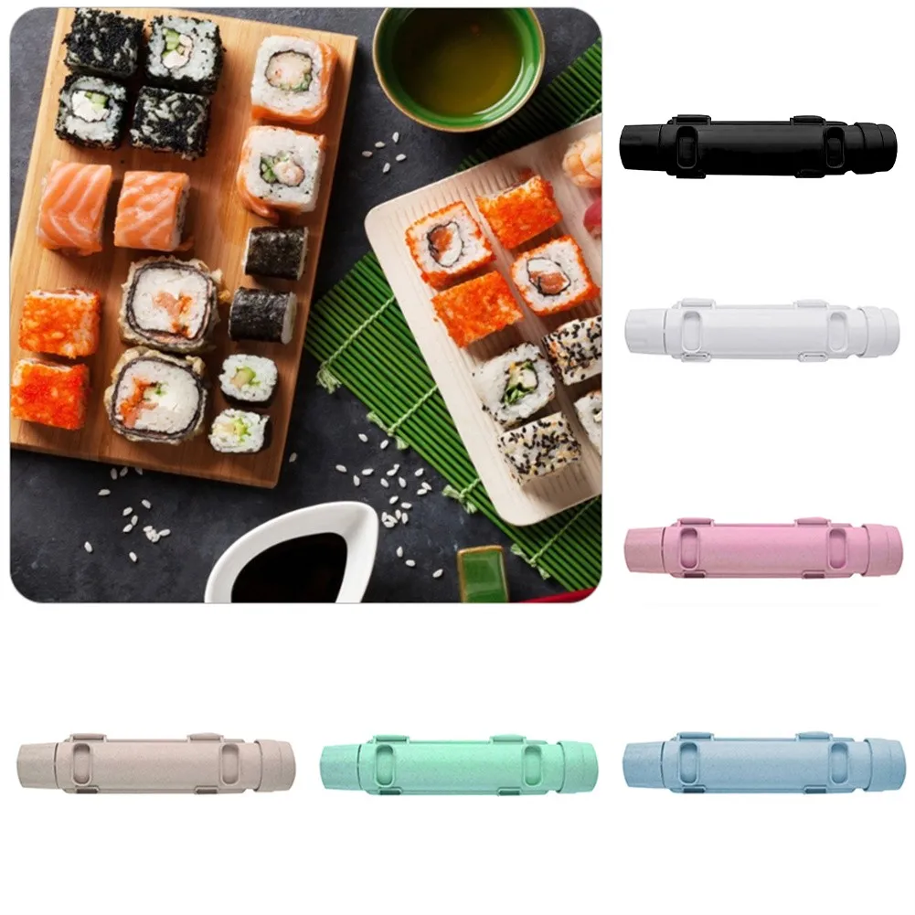

1pc Plastic Fast Sushi Machine Non-stick Sushi Maker Rice Roll Bazooka Mold Vegetable Meat Rolling Tool DIY Kitchen Gadget
