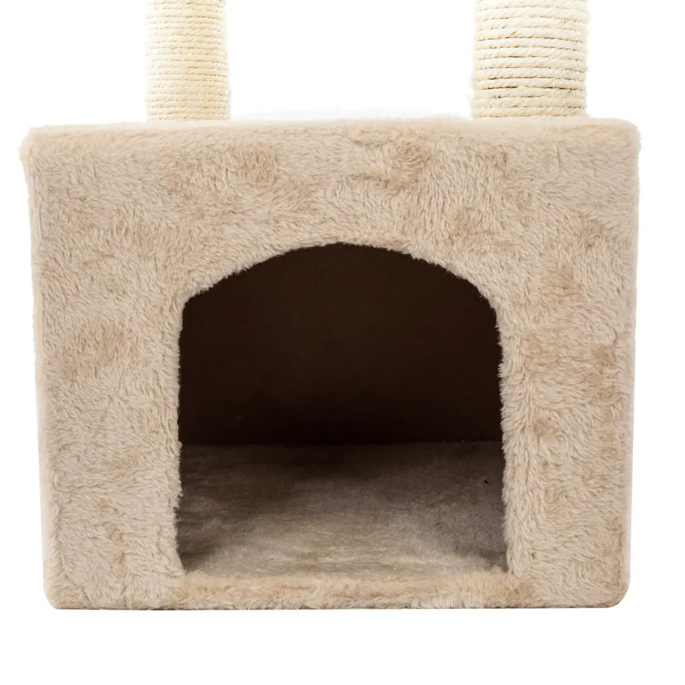 

36' Solid Cute Sisal Rope Plush Cat Climb Tree Cat Tower Beige Hot Sale