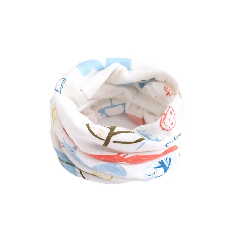 Новый хлопковый Детский шарф с героями мультфильмов круглым кольцом весенний