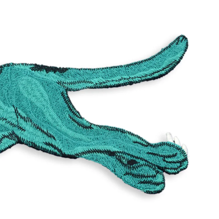 

No black edge water soluble green leopard soft top grade clothing embroidery accessories