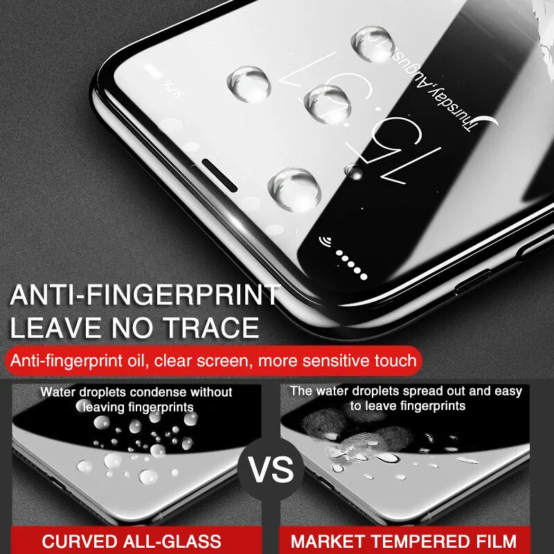 30D Protective Glass on For iPhone X XS 11 12 13 14 Pro Max XR Screen Protector Tempered Glass on iPhone 7 8 14 Plus Full Curved