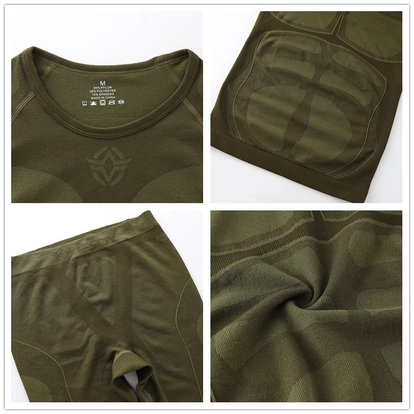 ESDY Autumn Winter Men Thermal Underwear Set Quick Dry Anti-microbial Stretch Suit Thermo for Hiking Camping Male Clothing VA720 | Спорт и