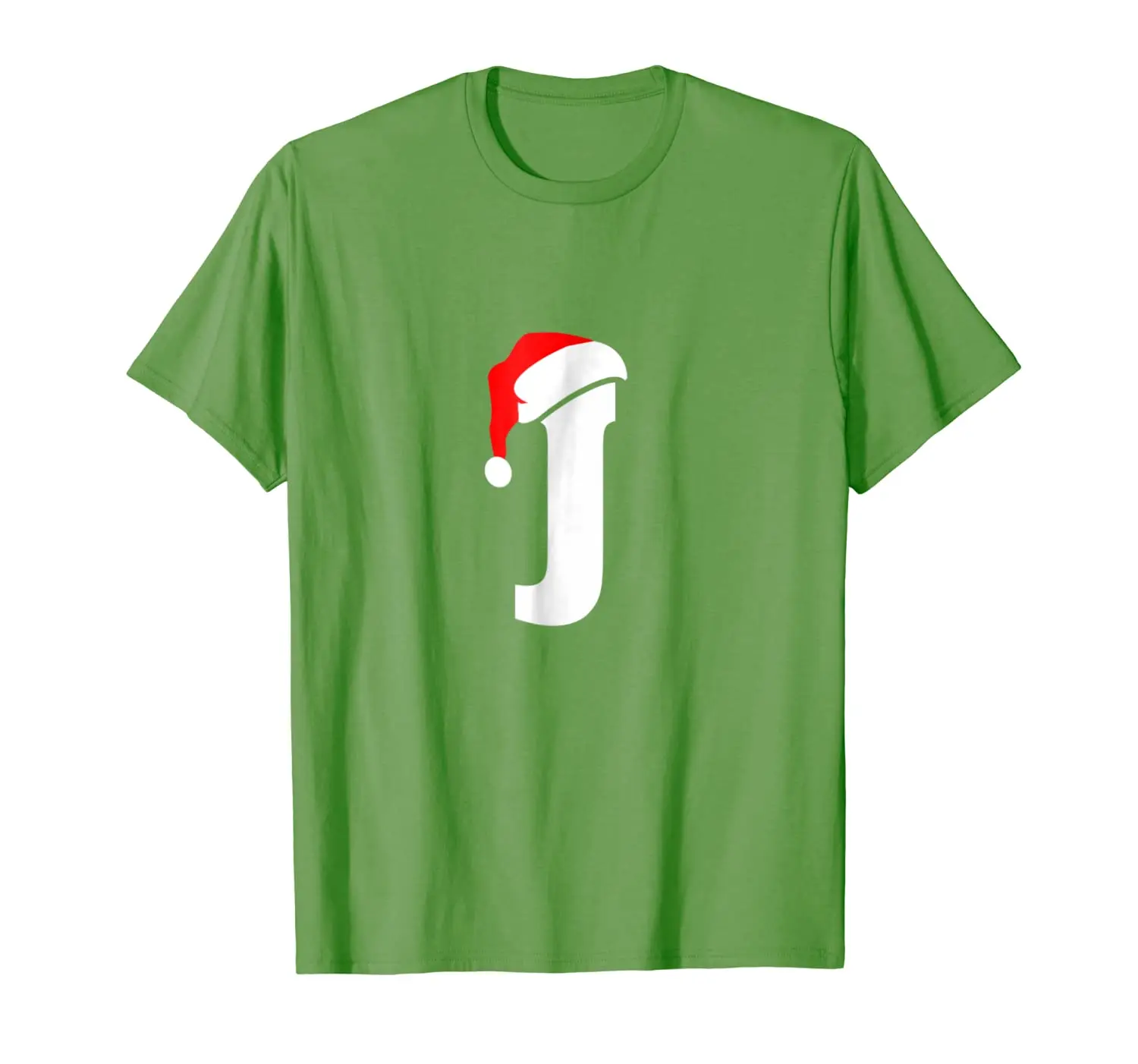 

Alphabet T Shirt- Initial Letter J And Santa Beanie Hat Tee