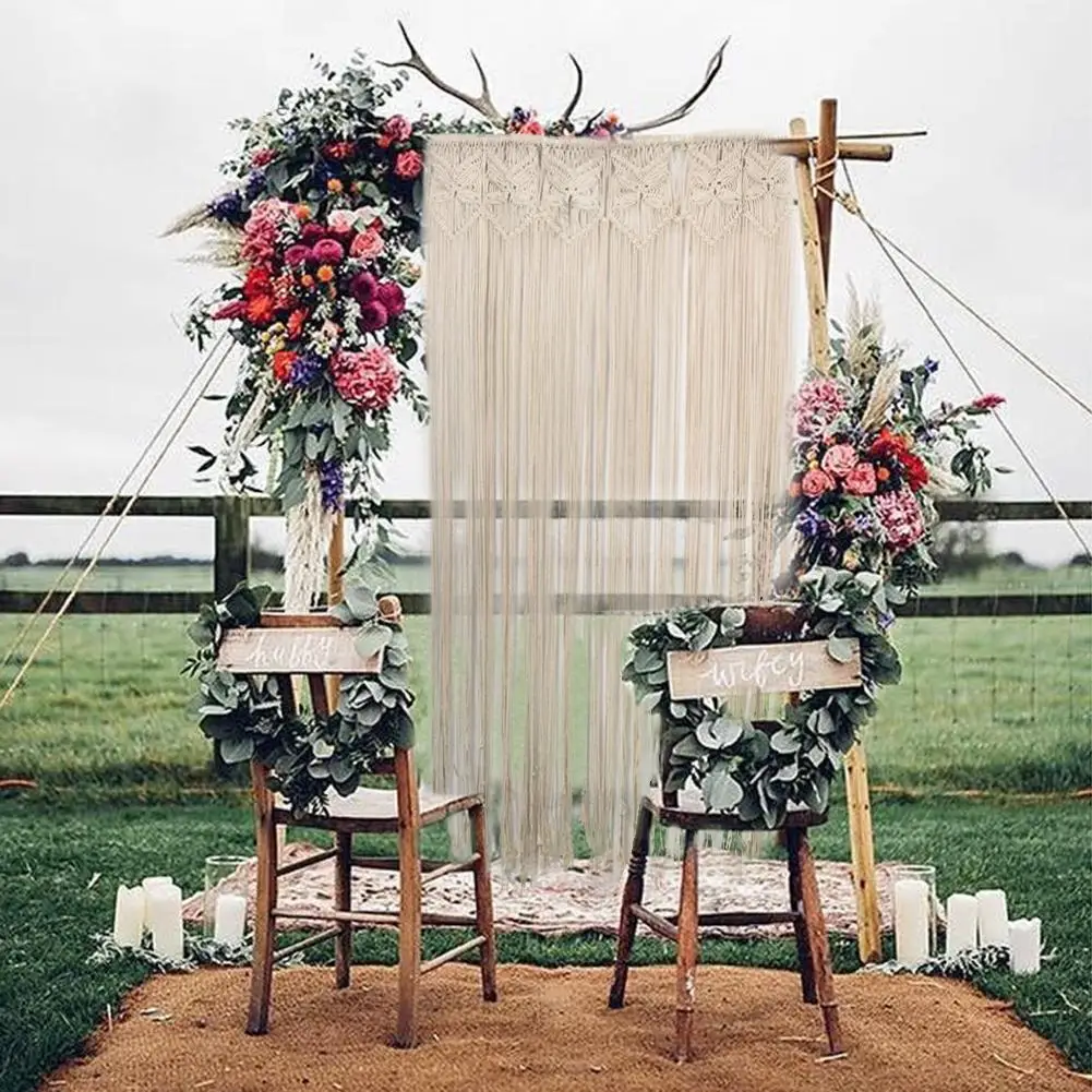 100% тканая вручную занавеска из натуральной хлопчатобумажной пряжи с