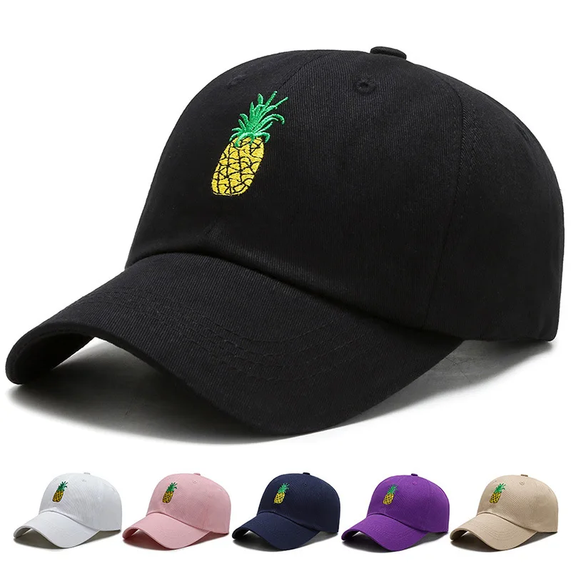 

Pineapple Embroidery Baseball Caps For Women Men Cotton Hipster Hat Snapback Bonnet Hip Hop Casquette Homme GorrasDe Sol Chapeu