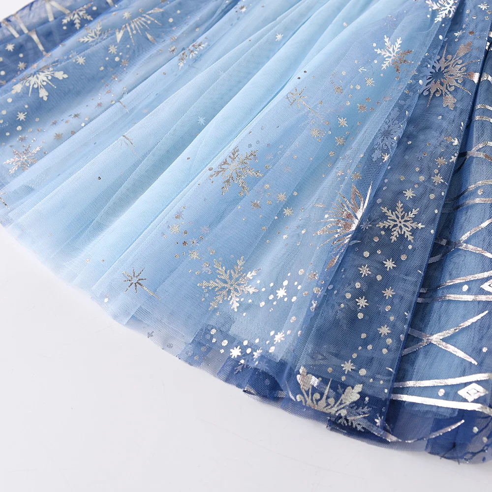 VIKITA Christmas Dress for Girls Sequins Princess Dresses Kids Lace Mesh Tutu Ball Gown Elegant Vestidos Girls New Year Clothes