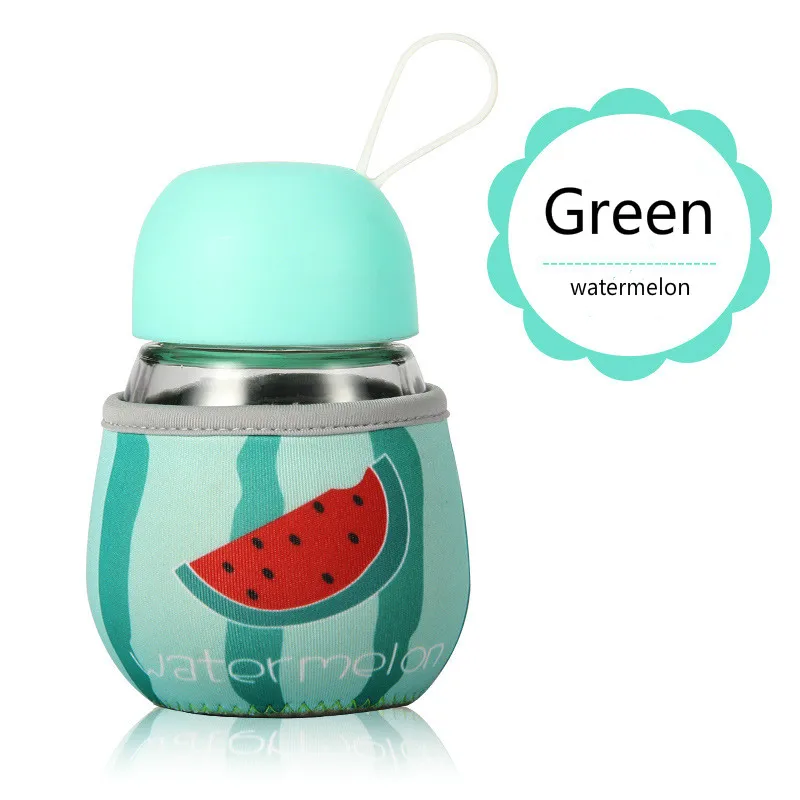 Практичная фляжка 300 мл мультяшная стеклянная детская бутылка для воды чайник