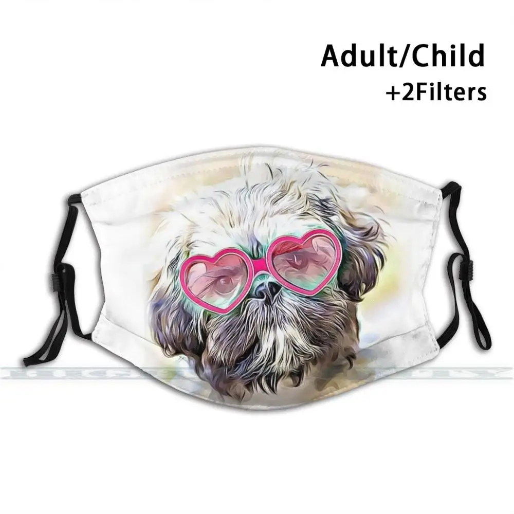 

Valentines Shih Tzu Dog Washable Reusable Trendy Mouth Face Mask With Filters For Child Adult Shih Tzu Dog Dogs Lhaso Apso