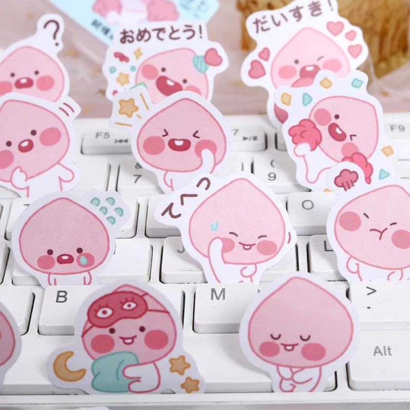 40 шт. милые наклейки для девочек персиковый мультфильм аниме узор ins материал diy