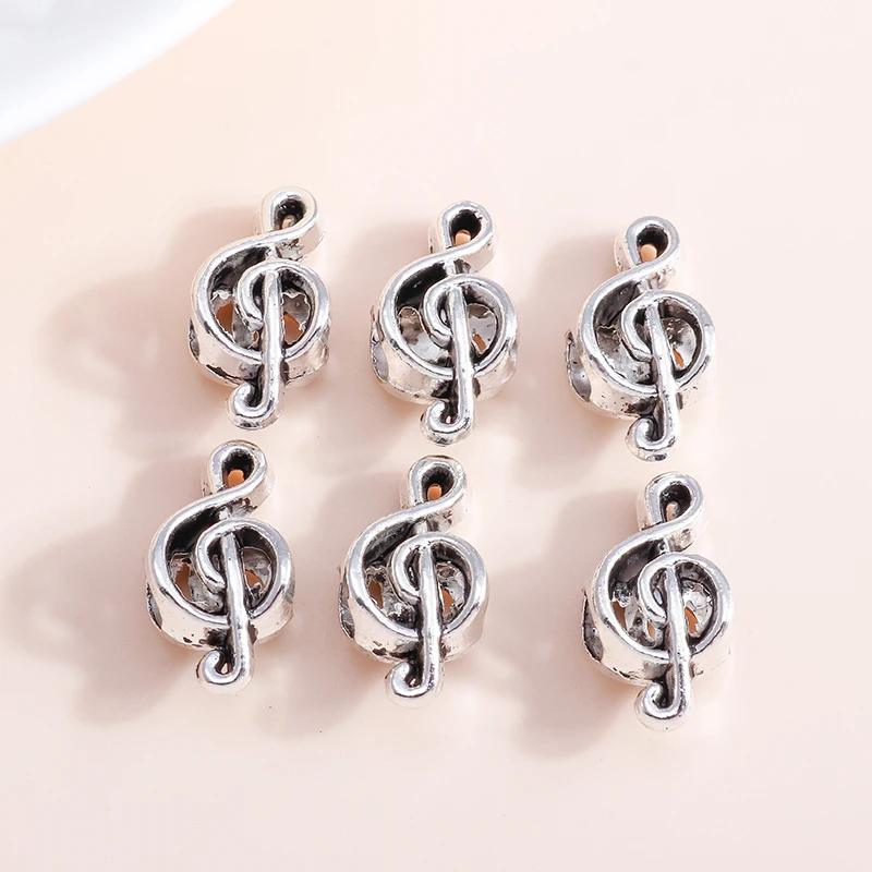 

15pcs/lot Handmade DIY Alloy Music Notes Charms Beads fits Handmade Bangles & Bracelets Jewelry Making Accessories