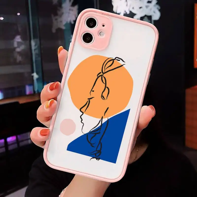 

Art Retro Abstract Geometry Phone Cases matte transparent For iphone 7 8 11 12 plus mini x xs xr pro max cover